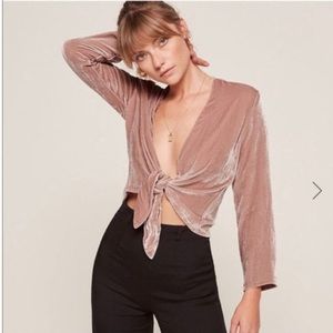 Reformation Velvet Tie Top